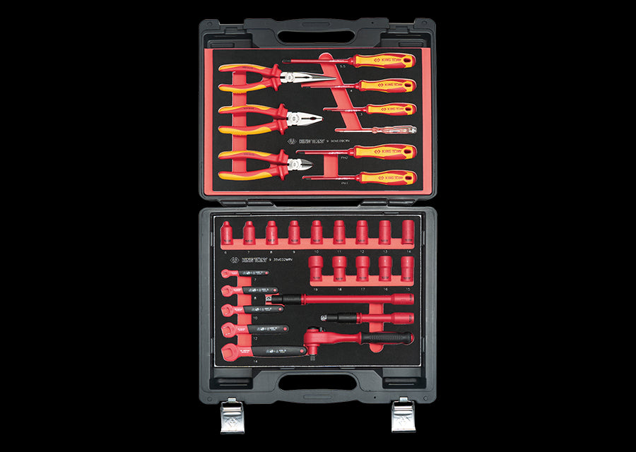 KING TONY Profi-Werkzeuge - 3/8" Steckschlüssel-Set, isoliert 31tlg. 30VE31MPV