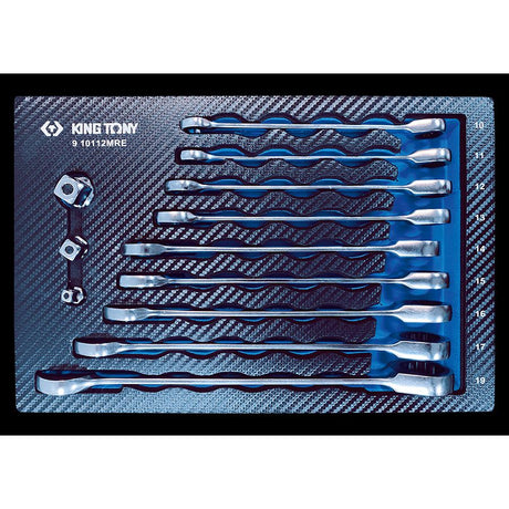 KING TONY Profi-Werkzeuge - Ratschenringschlüssel, EVAWAVE - 12 tlg. 910112MRE