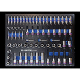 KING TONY Profi-Werkzeuge - 1/4"+ 1/2" Steckschlüssel-Set, EVAWAVE - 67 tlg. 973B1MRE