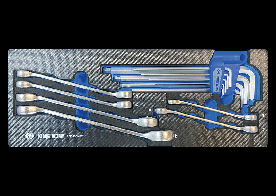 KING TONY Profi-Werkzeuge - Winkel-6-Kantschlüssel-Set, EVAWAVE - 15 tlg. 990135MRE