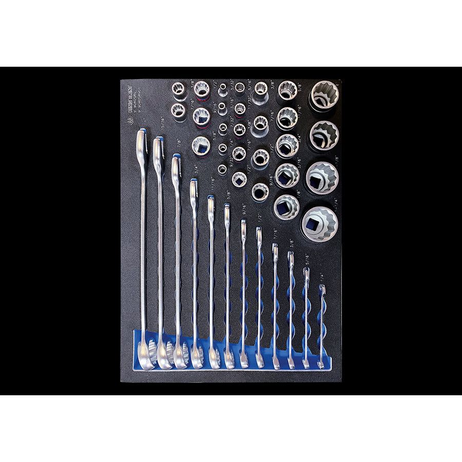 KING TONY Profi-Werkzeuge - Schaumplatte EVAWAVE mit Steckschlüssel 40tlg. 99040SRV01