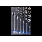 KING TONY Profi-Werkzeuge - Schaumplatte EVAWAVE mit Steckschlüssel 40tlg. 99040SRV01