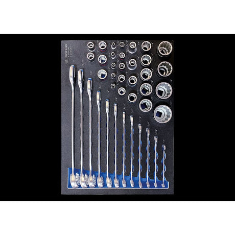 KING TONY Profi-Werkzeuge - Schaumplatte EVAWAVE mit Steckschlüssel 40tlg. 99040SRV01