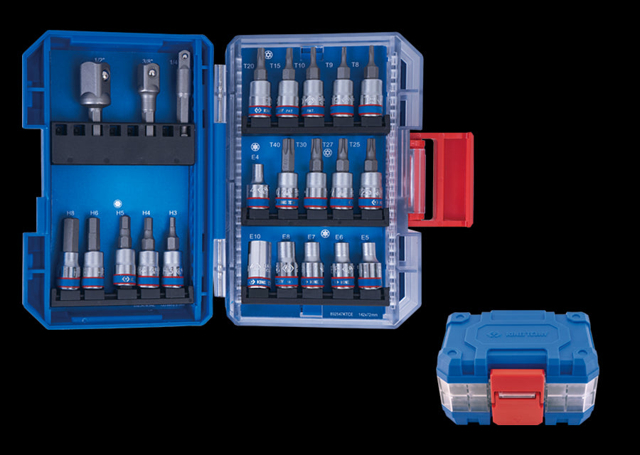 KING TONY Profi-Werkzeuge - 1/4" Steckschlüssel-Set - 47 tlg.  extra kompakt 2547MREB