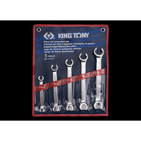 KING TONY Profi-Werkzeuge - Maulschlüssel-Set, Zoll - 5 tlg. 1305SR