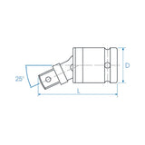 KING TONY Profi-Werkzeuge - 1/2" Universal-Kardangelenk, Kugelsicherung - 65 mm 4797P