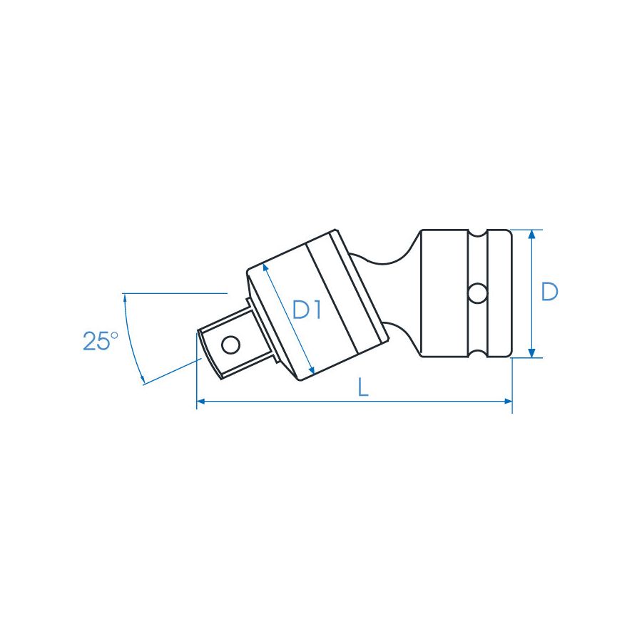 KING TONY Profi-Werkzeuge - 1/2" Universal-Kardangelenk, Kugelsicherung - 75 mm 4798P