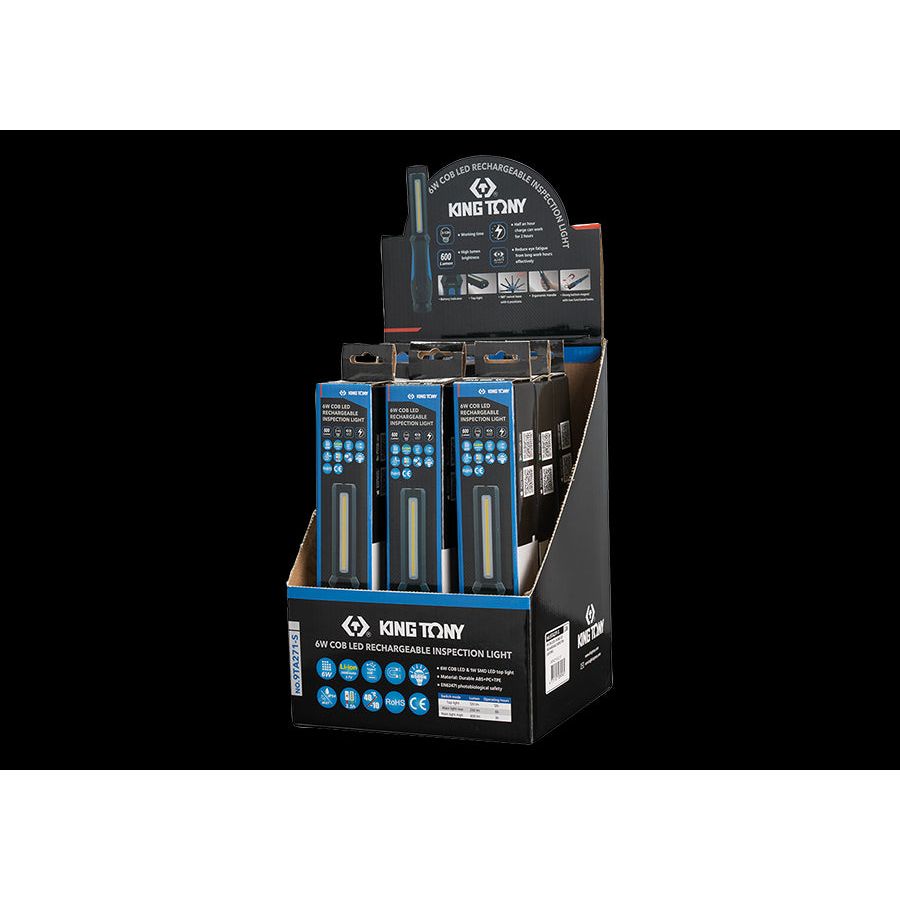 KING TONY Profi-Werkzeuge - Verkaufsdisplay LED-Inspektionslampe 9TA271 - 9 tlg. 9TA271AS
