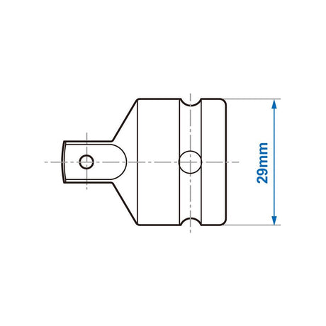 KING TONY Profi-Werkzeuge - Vergrösserer 1/2"nach 3/4", Kraft-Steckschlüsseleinsatz, Blister BLI4866P