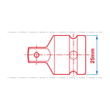 KING TONY Profi-Werkzeuge - Kraft-Reduzieradapter, Sicherheitskugel, 1/2"F nach 3/8"M 4873P