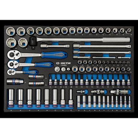 KING TONY Profi-Werkzeuge - Schaumplatte EVAWAVE mit Steckschlüssel 95tlg. 99004MRE