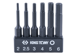 KING TONY Profi-Werkzeuge - 1/4" 6-Kant Schraubdreher-Bit-Set - 6 tlg. 1004A6HQ