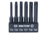 KING TONY Profi-Werkzeuge - 1/4" TORX Schraubdreher-Bit-Set - 6 tlg. L:150mm 1004D6TQ