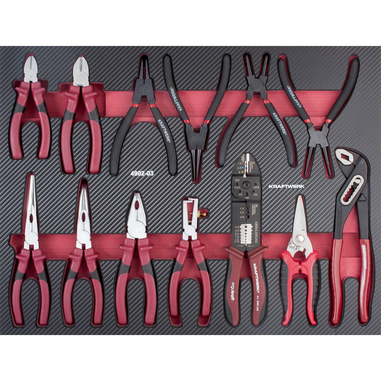 Kraftwerk PRO LINE COMPLETO Zangen Set, EVA-Einlage, 13-tlg