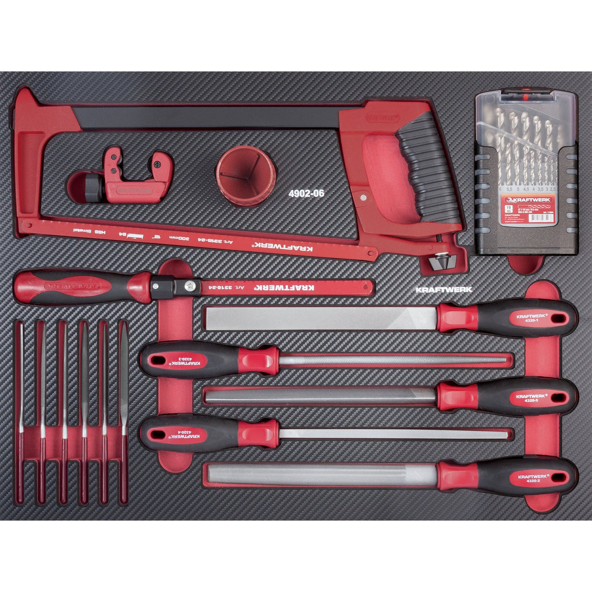 Kraftwerk PRO LINE COMPLETO Feilen, Sägen, Bohrer, EVA-Einlage, 35-tlg