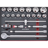 Kraftwerk PRO LINE COMPLETO 3/4" Steckschlüssel-Satz, EVA-Einlage, 22-tlg