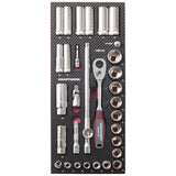 Kraftwerk PRO LINE COMPLETO 3/8" Steckschlüssel-Satz, EVA-Einlage, 32-tlg