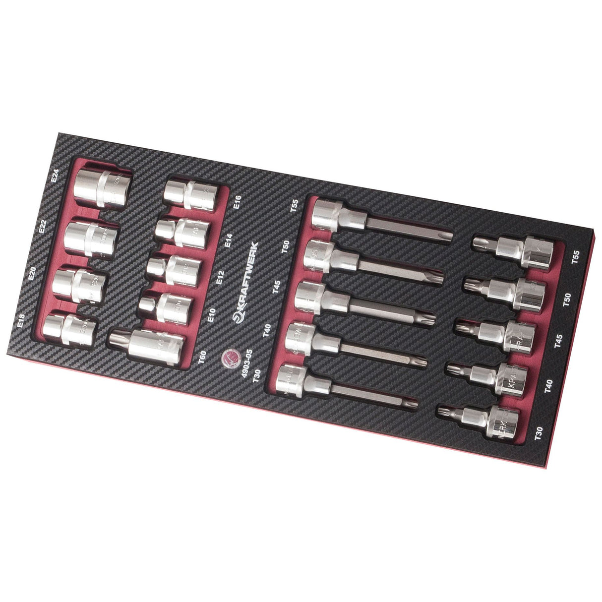 Kraftwerk PRO LINE COMPLETO 1/2" Steckschlüssel-Satz, EVA-Einlage, 19-tlg