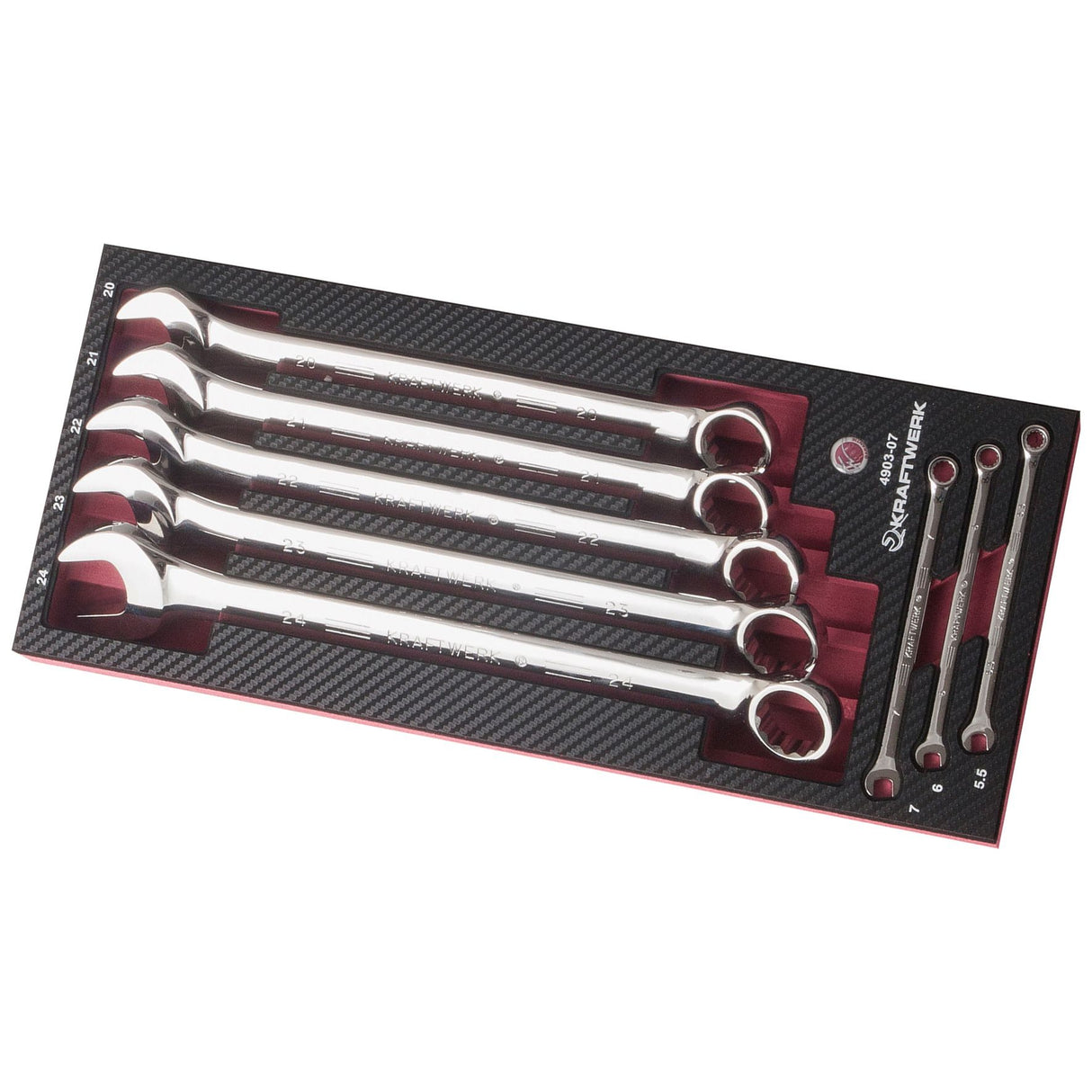 Kraftwerk PRO LINE COMPLETO Ring-Maulschlüssel Set, EVA-Einlage, 8-tlg