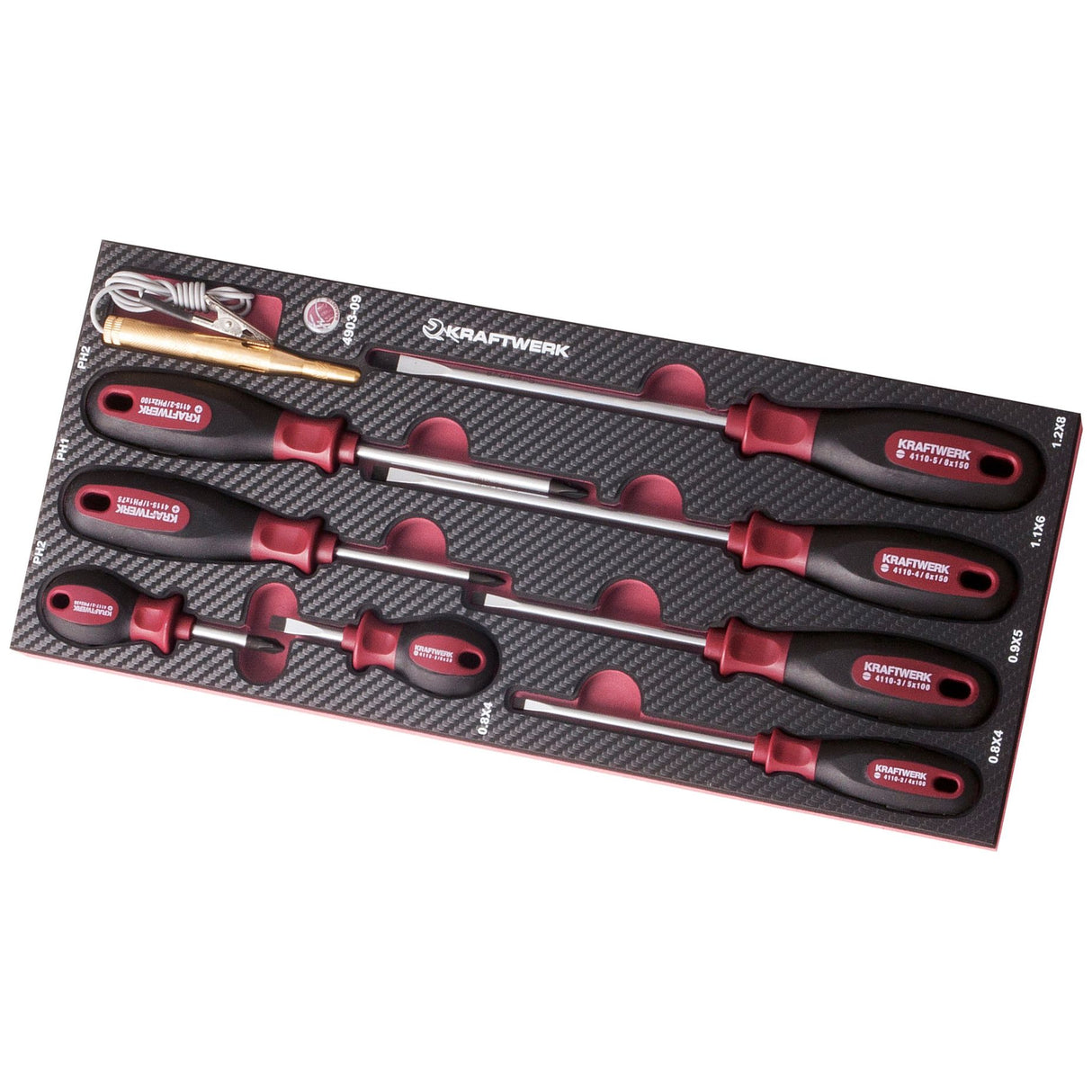 Kraftwerk PRO LINE COMPLETO ERGOKRAFT Schraubendreher Set, EVA-Einlage, 9-tlg