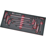 Kraftwerk PRO LINE COMPLETO ERGOKRAFT Winkelschraubendreher mit T-Griff Set, TX, TORX, EVA-Einlage, 7-tlg