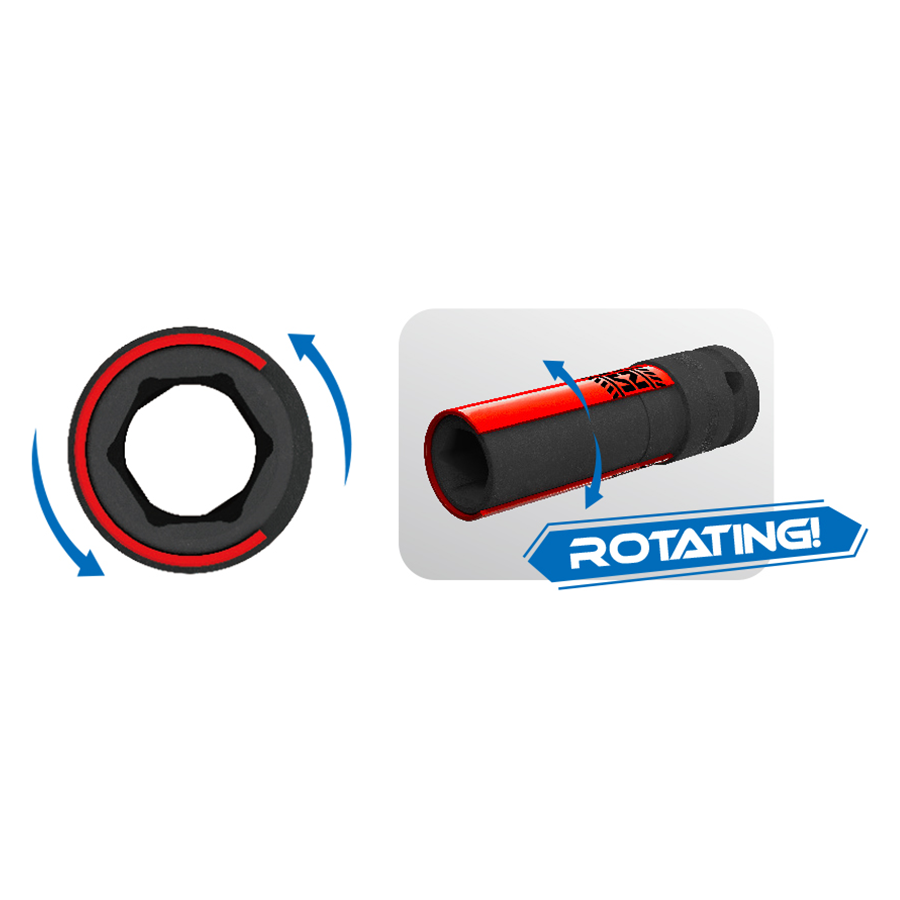 KING TONY Profi-Werkzeuge - Spezieller Kraft-Steckschlüssel, für Alufelgen - 19 mm 494519M