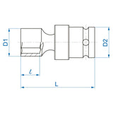 KING TONY Profi-Werkzeuge - 6-Kant Kraft-Steckschlüssel, metrisch, mit Universalgelenk - 11 mm 4B5511M