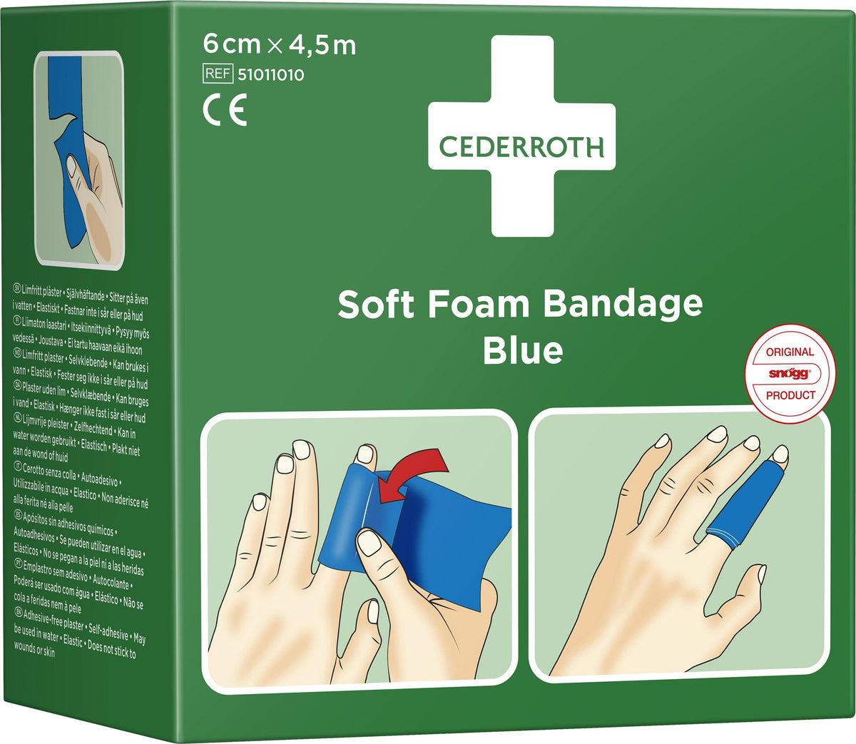 CEDERROTH Soft Foam Bandage selbsthaftend elastisch blau 6 cm x 2 m Rolle