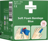CEDERROTH Soft Foam Bandage selbsthaftend elastisch blau 6 cm x 2 m Rolle