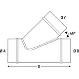 Holzkraft Abzweigstück 45° Ø 120/120/58 - Art. 5143702