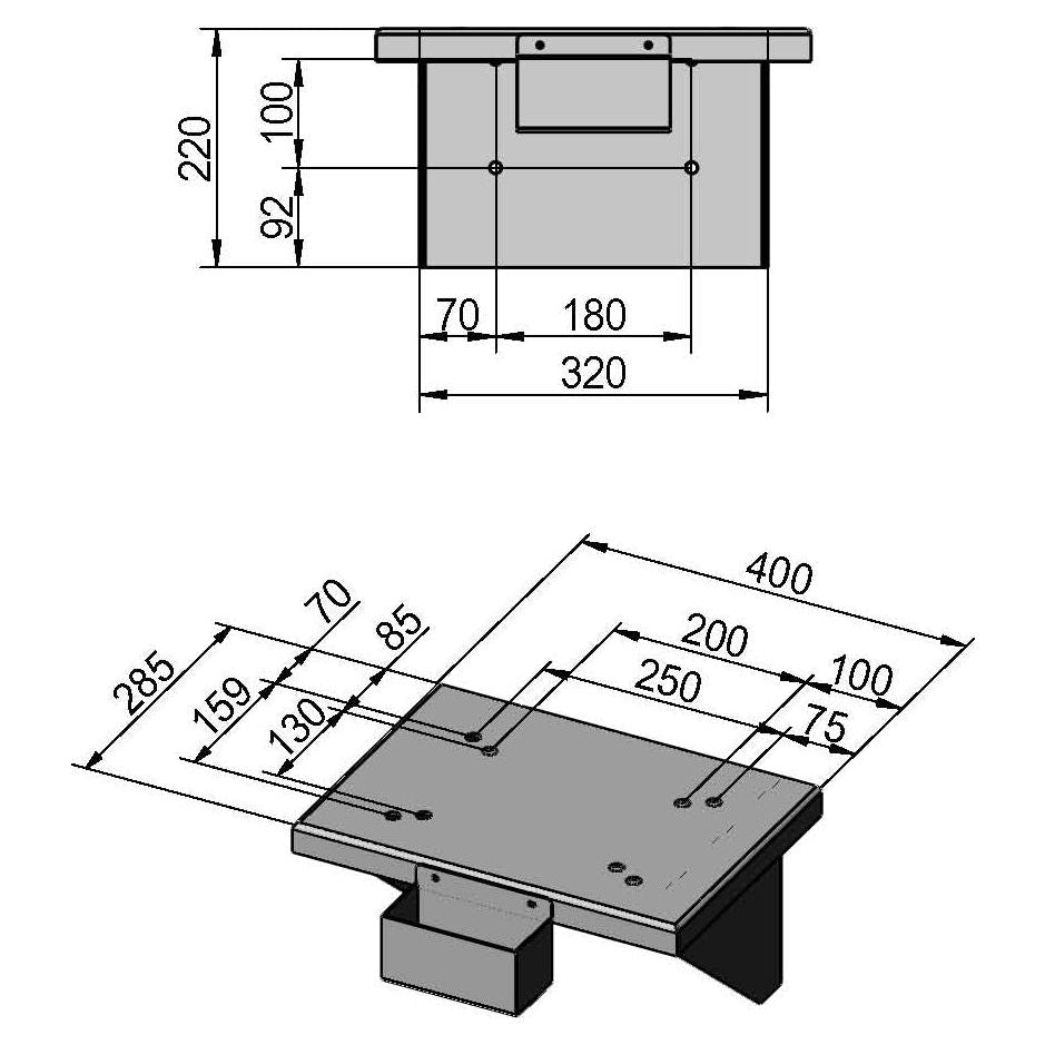 BERNARDO Untergestell für Schleifmaschine – Modell Wandhalterung WH