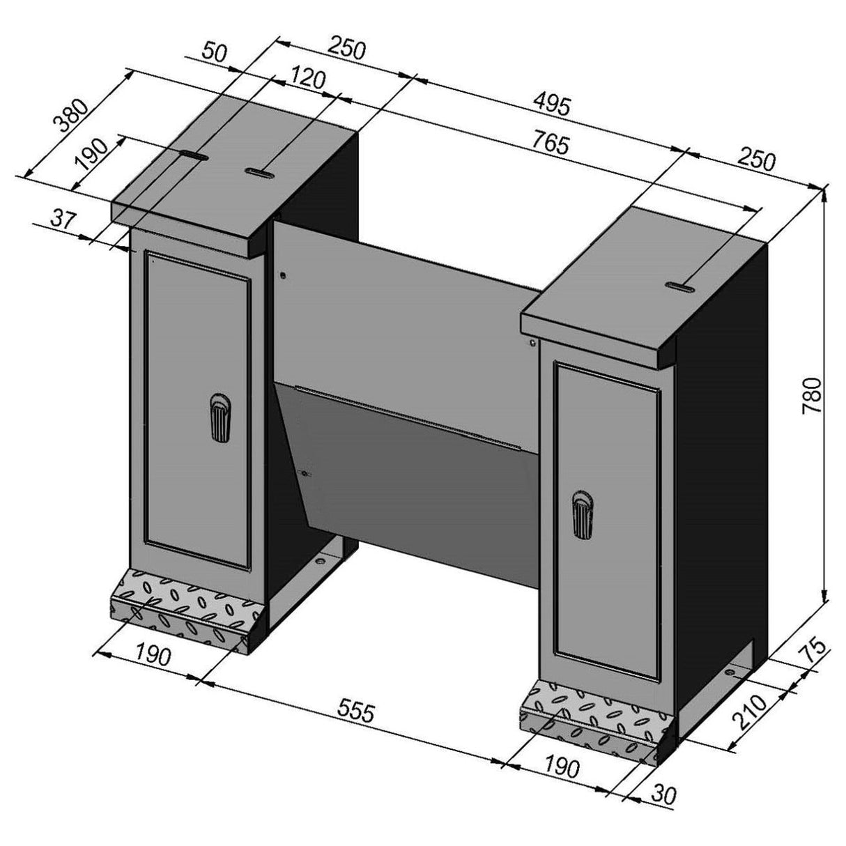 BERNARDO Untergestell für Drehmaschine – Modell Untergestell D3 für Profi(center) 500-Serie