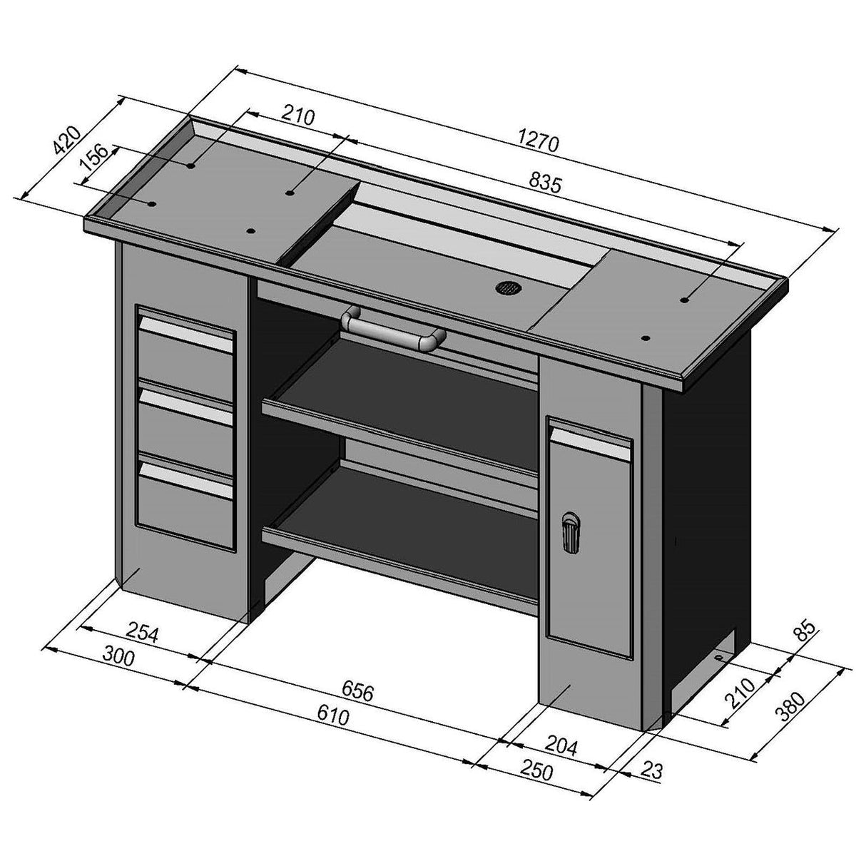 BERNARDO Untergestell für Drehmaschine – Modell Untergestell D10 Deluxe f. Profi(center) 700-Serie