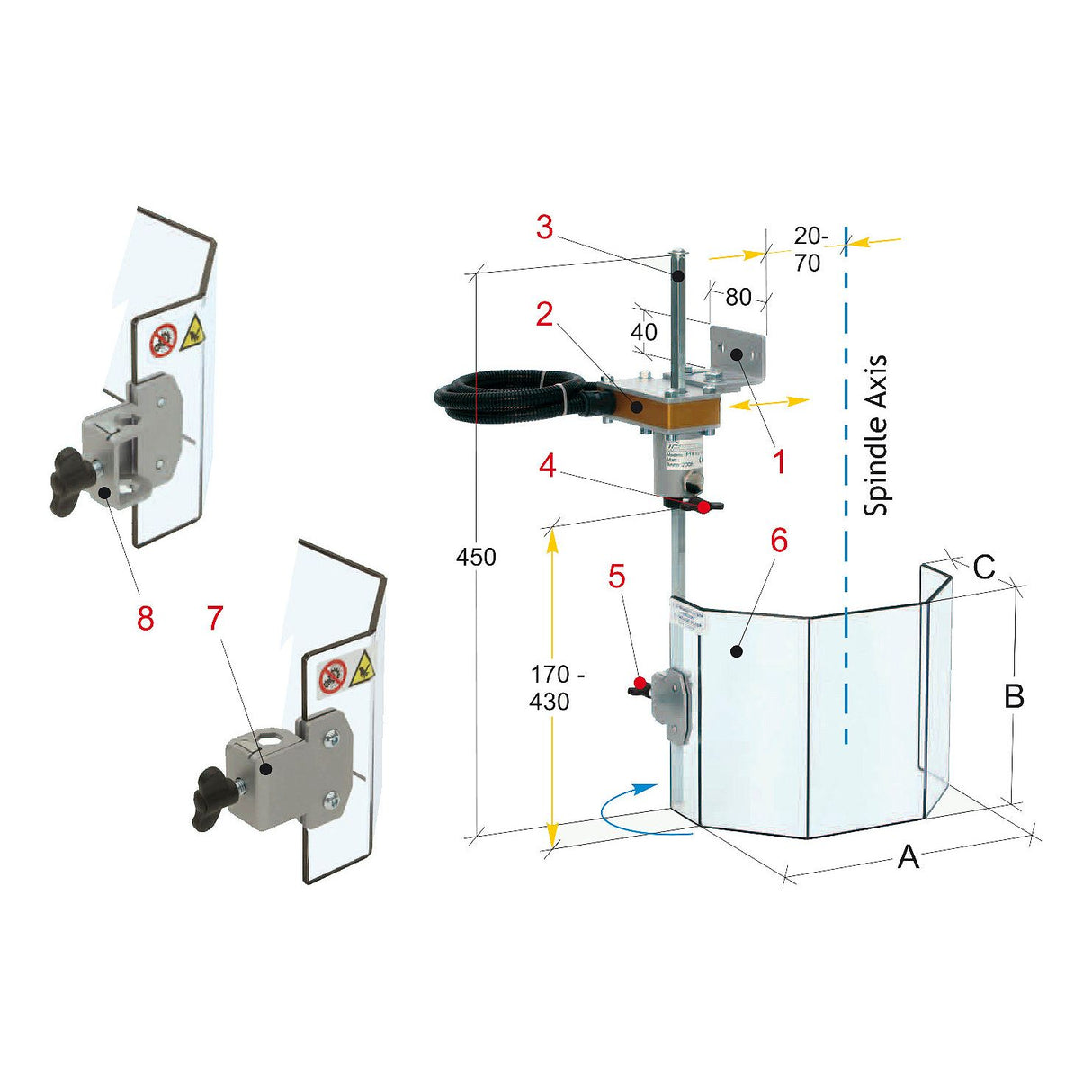 BERNARDO Schutzeinrichtunge für Bohrmaschine – Modell PTR 02/180