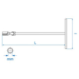 KING TONY Profi-Werkzeuge - T-Griff-Steckschlüssel, metrisch - 12 mm 575512M