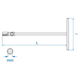 KING TONY Profi-Werkzeuge - T-Griff-Steckschlüssel, metrisch - 14 mm 577214M