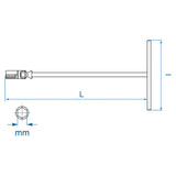 KING TONY Profi-Werkzeuge - T-Griff-Steckschlüssel, metrisch - 11 mm 577411M