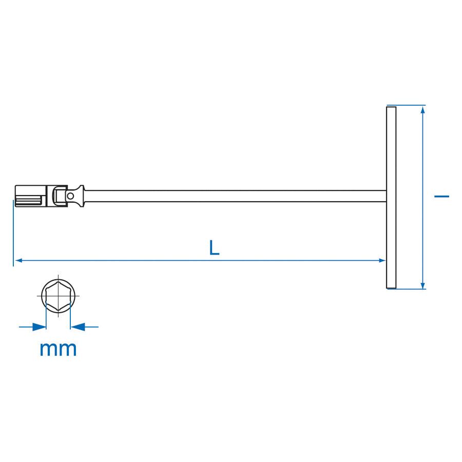 KING TONY Profi-Werkzeuge - T-Griff-Steckschlüssel, metrisch - 12 mm 577412M