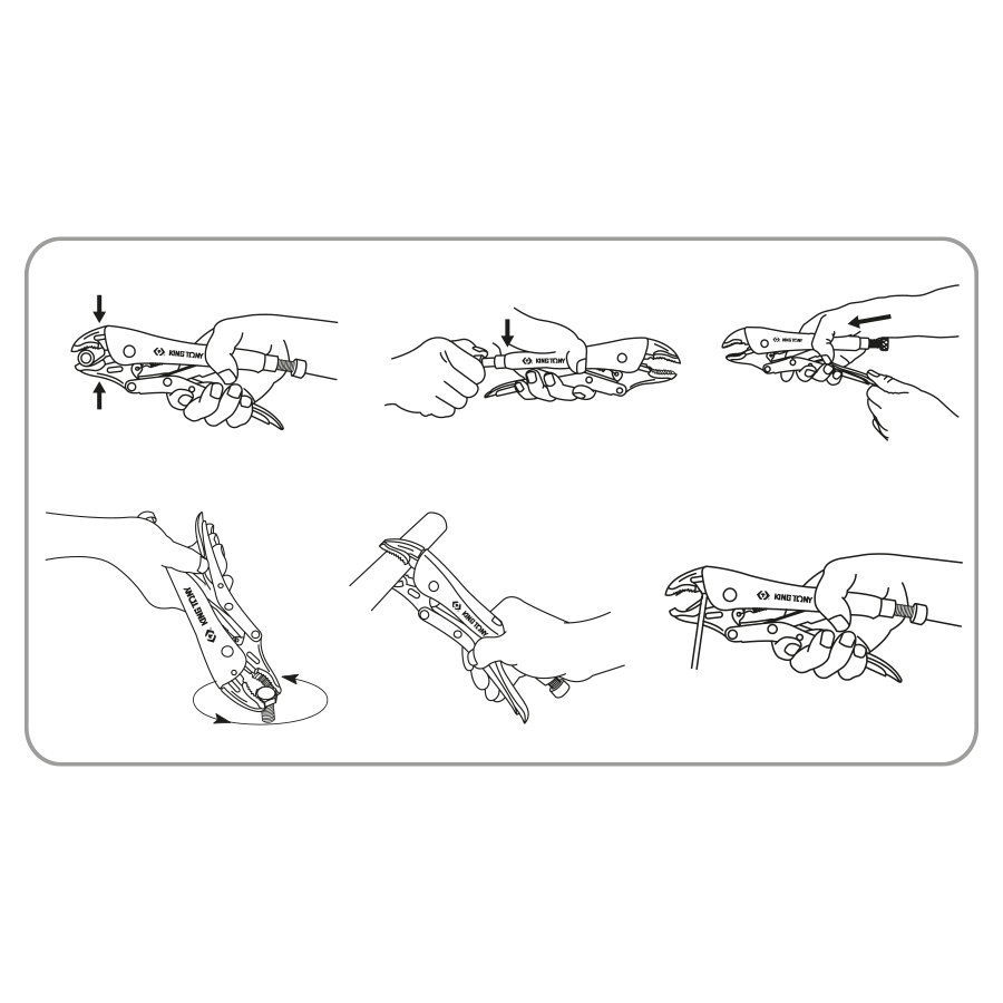 KING TONY Profi-Werkzeuge - Universal-Gripzange - 254 mm Nickel-Finish 601110