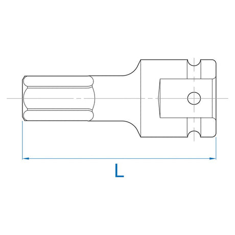 KING TONY Profi-Werkzeuge - 3/4" 6-Kant Kraft-Bitsteckschlüssel, 87 mm, metrisch - 19 mm 601519M