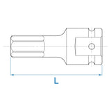 KING TONY Profi-Werkzeuge - 3/4" 6-Kant Kraft-Bitsteckschlüssel, 87 mm, metrisch - 24 mm 601524M