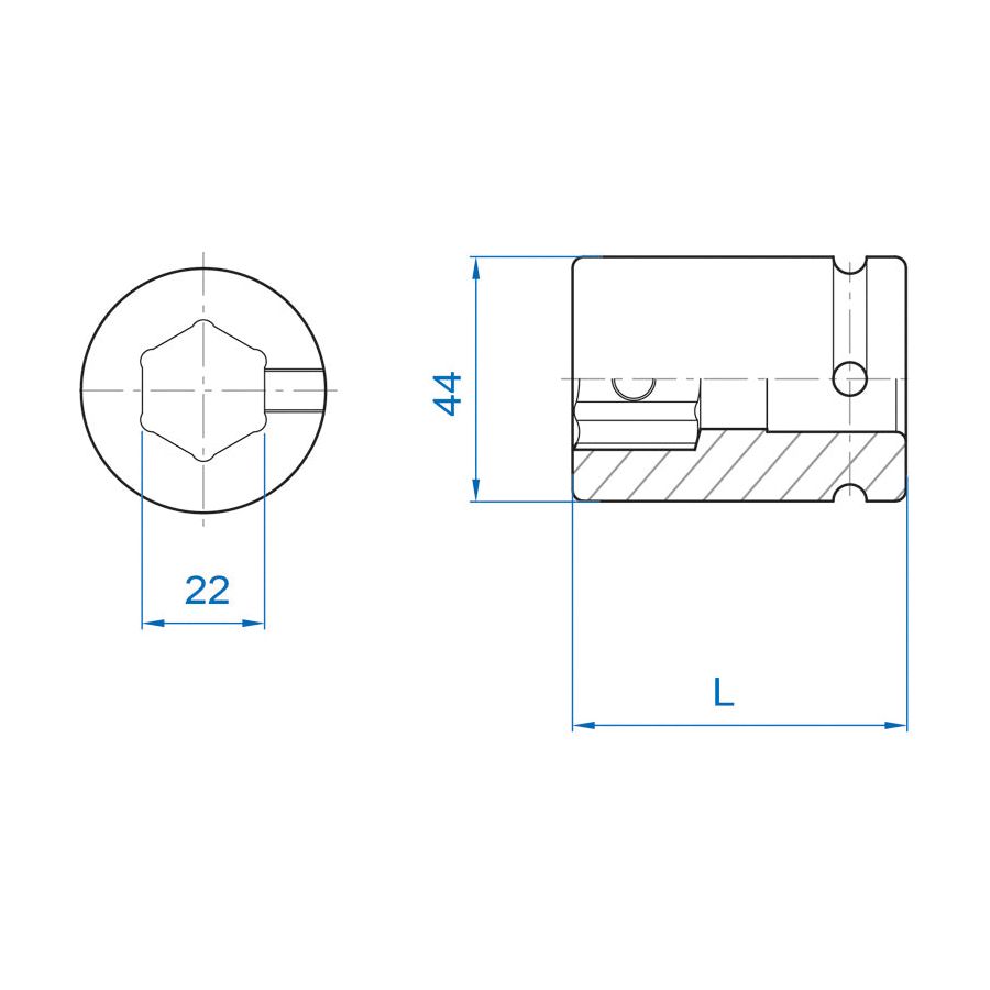 KING TONY Profi-Werkzeuge - 3/4" Kraft-Bit-Adapter 609622M