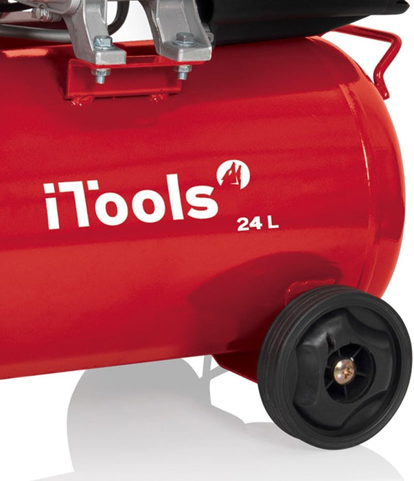 iTools Ölbetriebener Luftkompressor 24L 8 bar 115 PSI Schalldämpfer