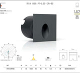 ASLO quadratische 3W Graphit-Wandeinbauleuchte IP65 LED Einbau Orientierungsleuchte für die Wand 4000K