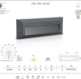 ASLO LED-Außenwandleuchte IP65, moderne Wandlampe in Anthrazit, Außenlampe 3.5 Watt, 120LM, 4000 Kelvin