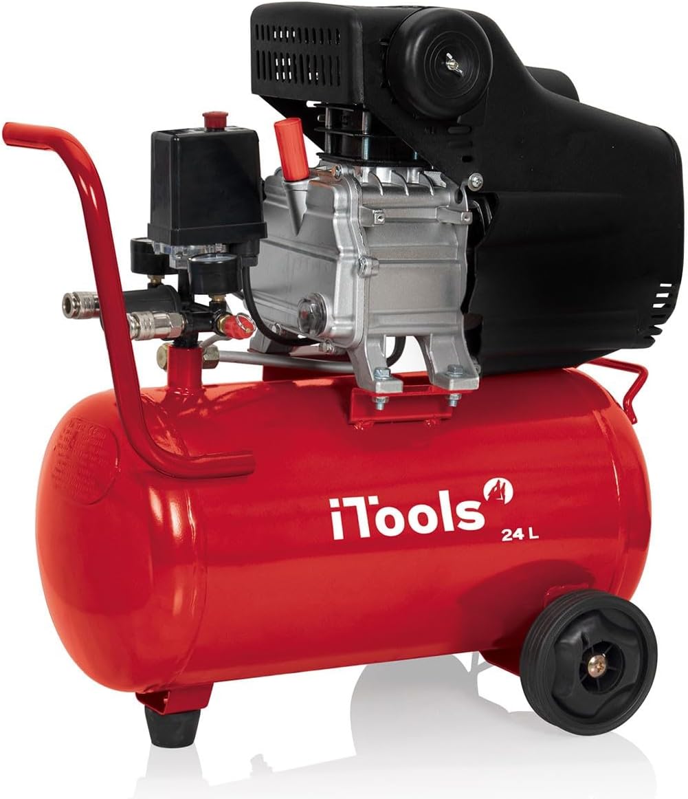 ITOOLS Ölbetriebener Luftkompressor 24L 8 bar 115 PSI Schalldämpfer - ITCO25EC