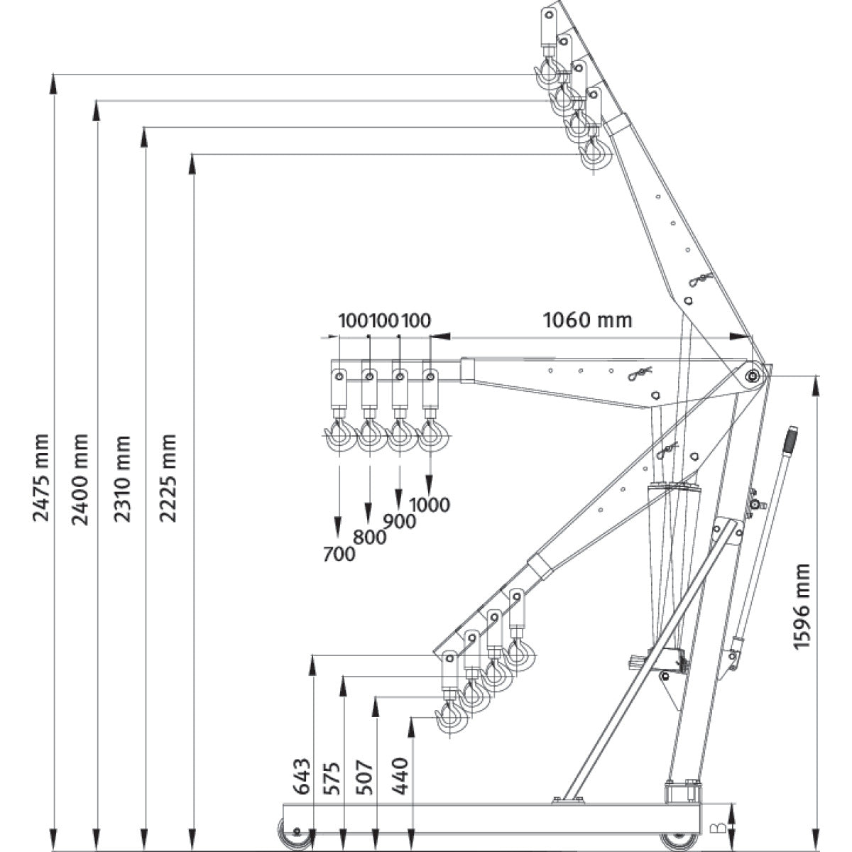 UNICRAFT Werkstattkran  WKP 1000 – Modell 1 SM-6201430
