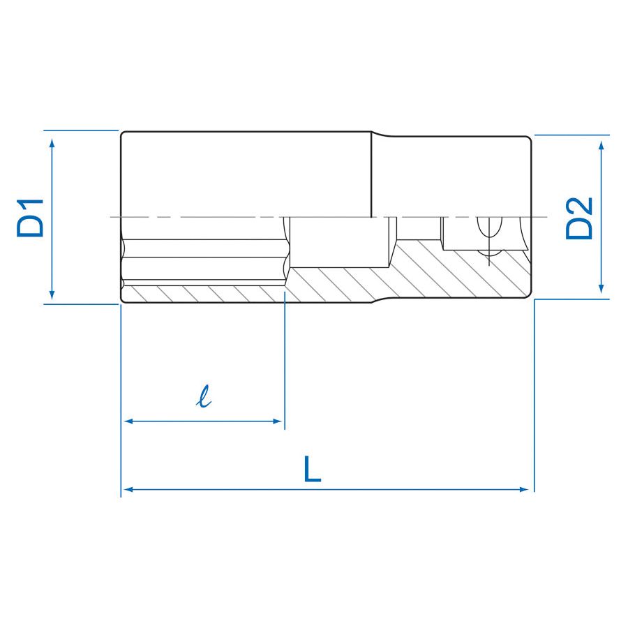 KING TONY Profi-Werkzeuge - 3/4" Steckschlüssel, metrisch, lang - 65 mm 623565M