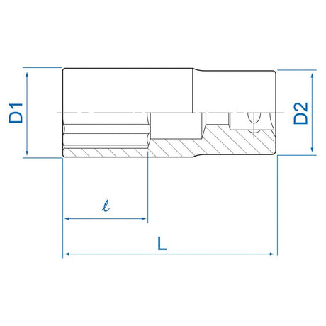 KING TONY Profi-Werkzeuge - 3/4" Steckschlüssel, metrisch, lang - 54 mm 623554M
