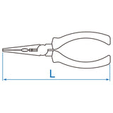 KING TONY Profi-Werkzeuge - Zange, halbrunde Backen - 169 mm 631306